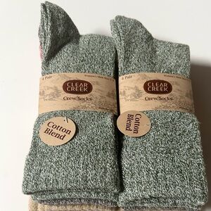 Clear Creek Woman’s Cotton Blend Crew Socks 8 Pairs  Shoe Size 5 to 9 NWT